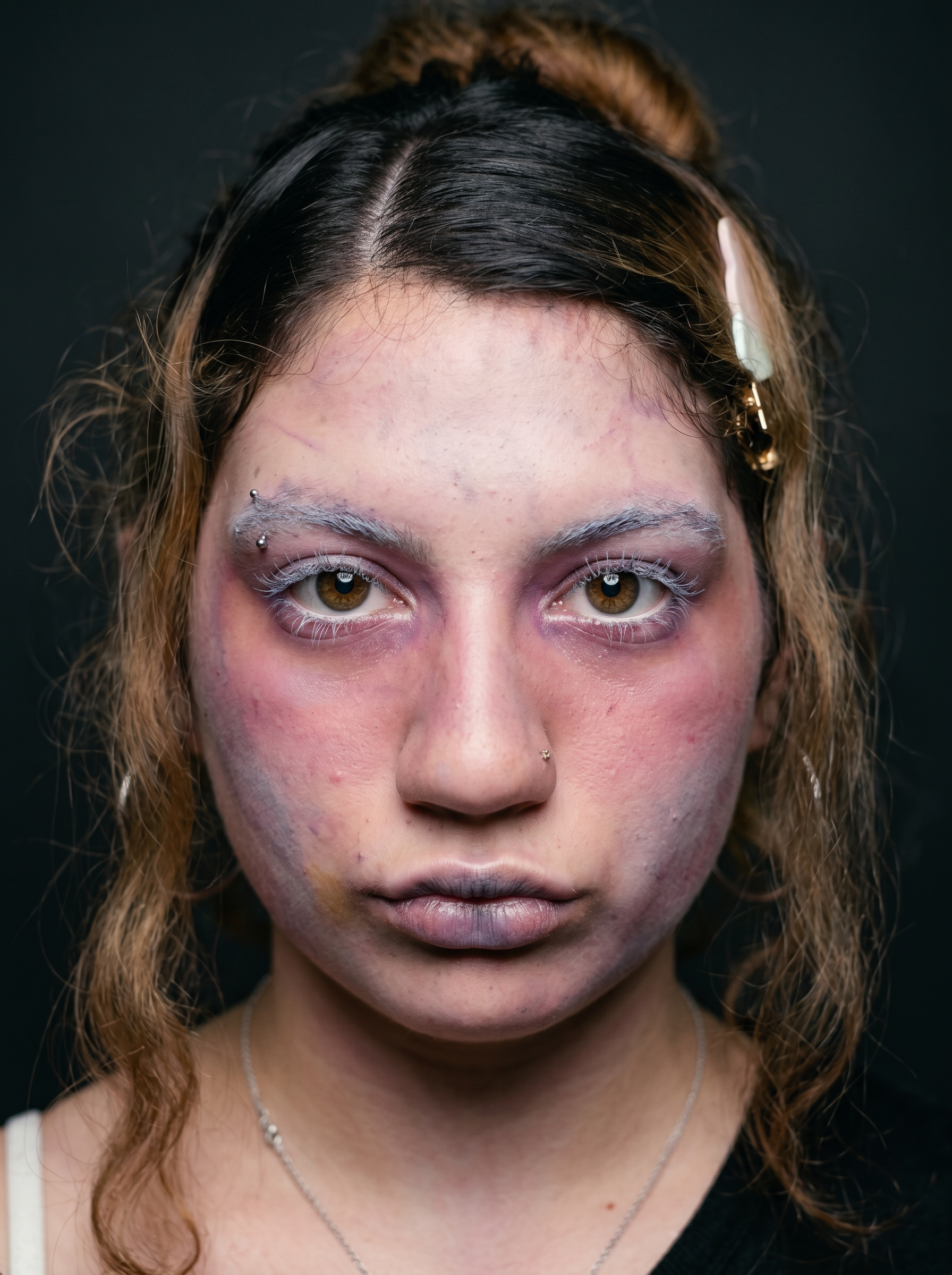 Ghost frostbite character makeup on live model